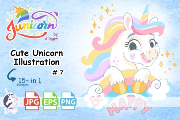 Download Cute Unicorn Illustration #7 - Cute Collection