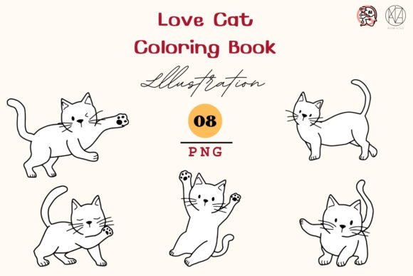 Download Cute Cat Cartoon Coloring8 PNG - Cute Collection