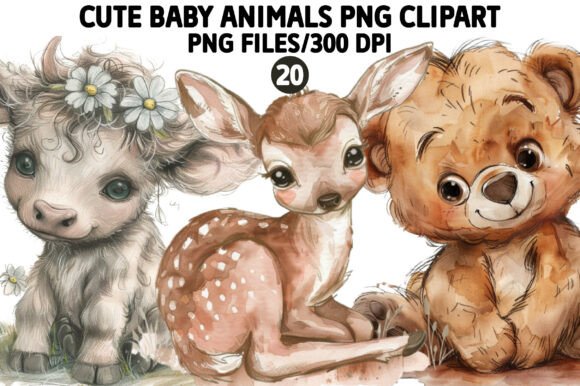Download Cute Baby Animals PNG Clipart Set - Cute Collection