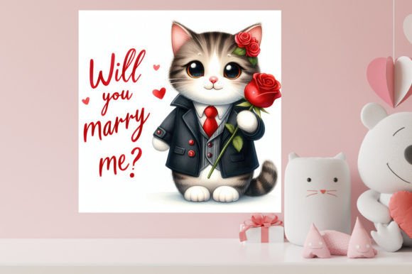 Download Valentines Cute Cat Illustration - Cute Collection