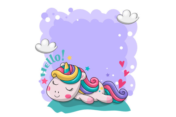 Download Cute Lazy Baby Unicorn Illustration - Cute Collection