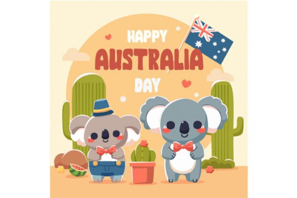 Download Happy Australia Day with Cute Koala - Cute Collection