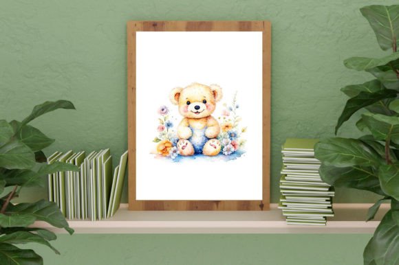 Download Watercolor Cute Baby Teddy Bear Graphic - Cute Collection
