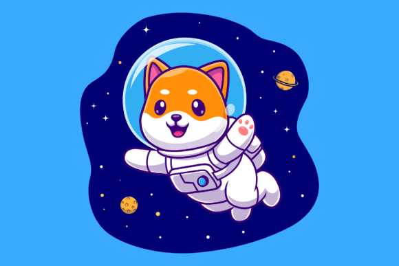 Download Cute Shiba Inu Dog Astronaut Floating - Cute Collection