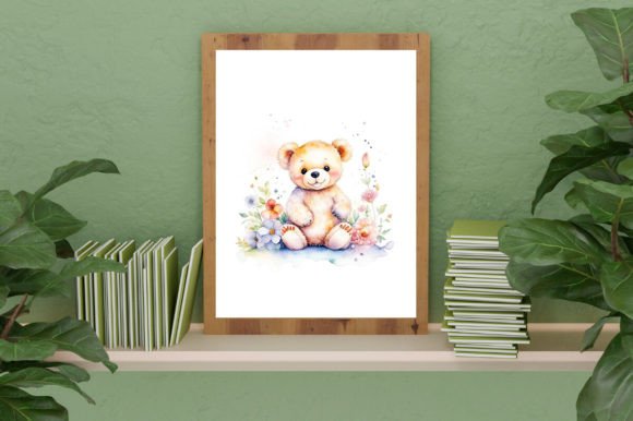 Download Watercolor Cute Baby Teddy Bear Graphic - Cute Collection