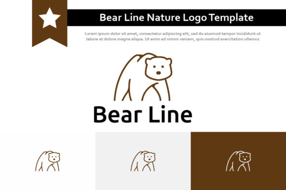 Download Bear Line Art Style Nature Logo Template - Style Collection