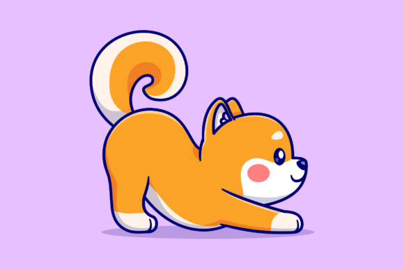 Download Cute Shiba Inu Dog Stretching Yoga - Cute Collection