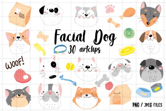 Download Colorful Facial Dog Clipart, Doodle Dog - Colorful Collection