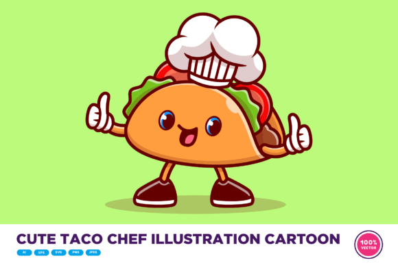 Download Cute Taco Chef Illustration Cartoon - Cute Collection
