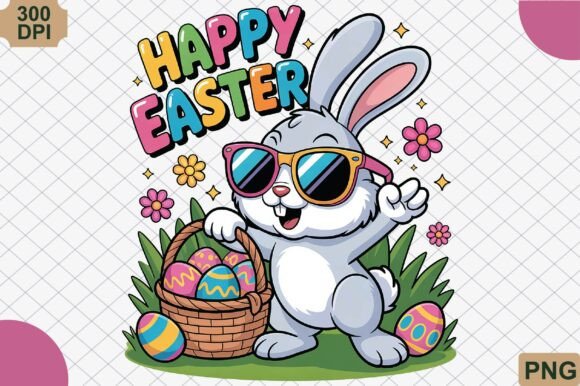 Download Happy Easter, Colorful Bunny Eggs PNG - Colorful Collection