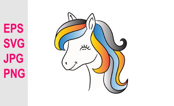 Download Cute Unicorn Vector Illustration SVG - Cute Collection