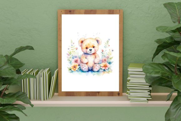 Download Watercolor Cute Baby Teddy Bear Graphic - Cute Collection