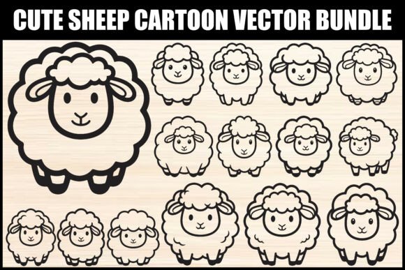 Download Cute Sheep Cartoon Vector Bundle - Cute Collection