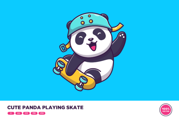 Download Cute Panda Playing Skate - Cute Collection