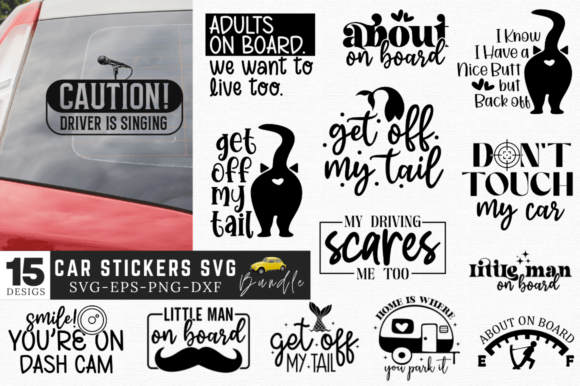 Download Car Stickers SVG Bundle,Funny Car Bundle - Sticker Collection