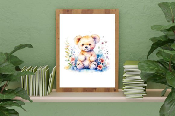 Download Watercolor Cute Baby Teddy Bear Graphic - Cute Collection