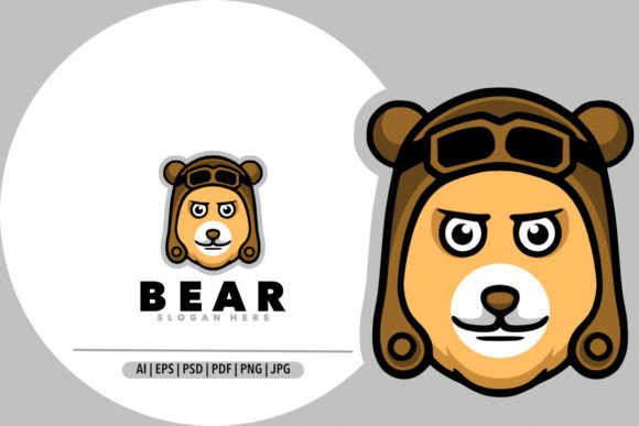 Download Cute Teddy Bear Mascot Pilot Logo - Cute Collection