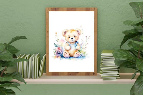 Download Watercolor Cute Baby Teddy Bear Graphic - Cute Collection