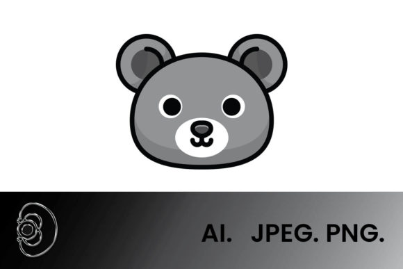 Download Greyscale Cute Honey Bear Illustration - Cute Collection