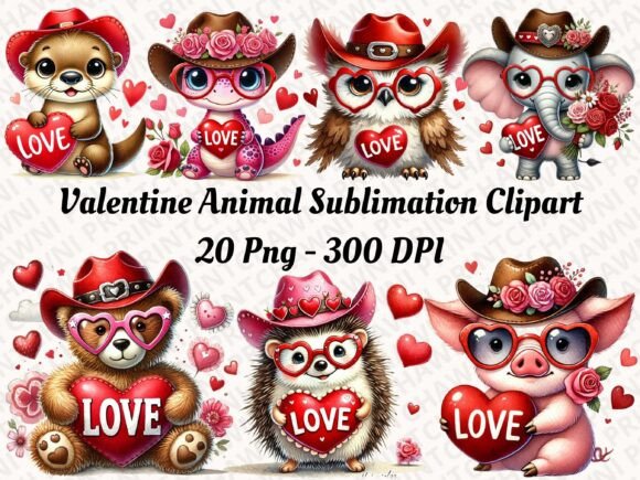 Download Cute Valentine Animal Clipart PNG Bundle - Cute Collection