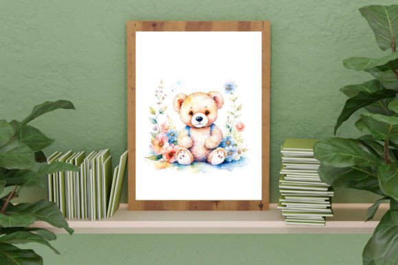 Download Watercolor Cute Baby Teddy Bear Graphic - Cute Collection