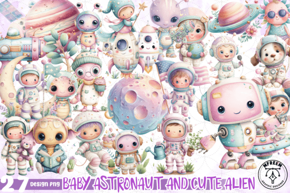 Download Baby Astronaut and Cute Alien Clipart - Cute Collection