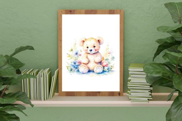 Download Watercolor Cute Baby Teddy Bear Graphic - Cute Collection
