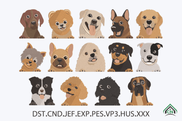 Download Cute Dog Faces Embroidery Bundle - Cute Collection