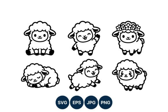 Download Cute Lamb Cartoon Vector Set - Cute Collection